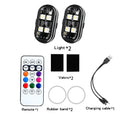 Lumières LED RGB Sans Fil - Éclairage d'Ambiance Voiture, Moto, Vélo, Camping, Extérieur - Stroboscope & Feux de Sécurité, Télécommande 8 Couleurs, Rechargeable, Étanche