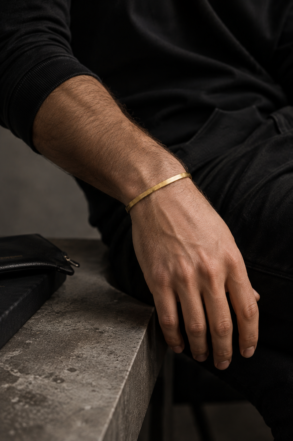 Bracelet Chaîne Plate Maille Serpent Acier Inoxydable — Gourmette Fine Homme Femme, Bijou Minimaliste Doré Argenté