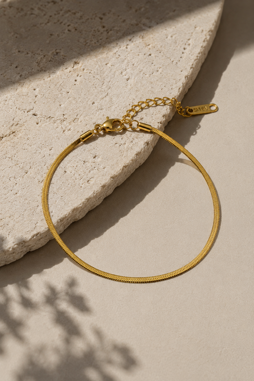 Bracelet Chaîne Plate Maille Serpent Acier Inoxydable — Gourmette Fine Homme Femme, Bijou Minimaliste Doré Argenté
