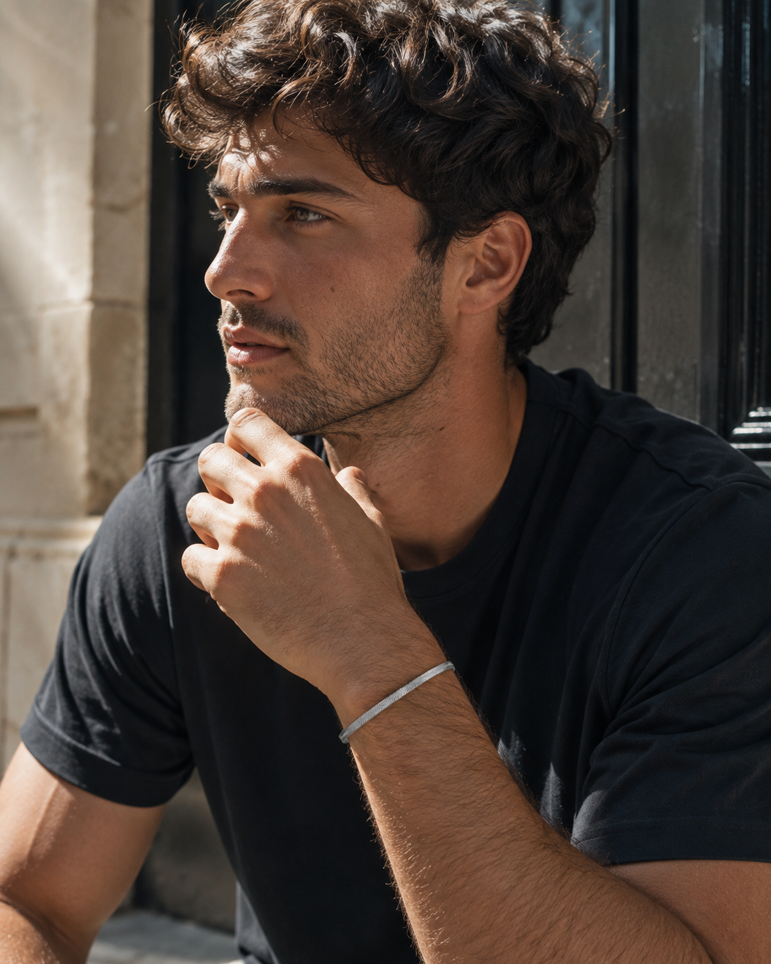 Bracelet Chaîne Plate Maille Serpent Acier Inoxydable — Gourmette Fine Homme Femme, Bijou Minimaliste Doré Argenté