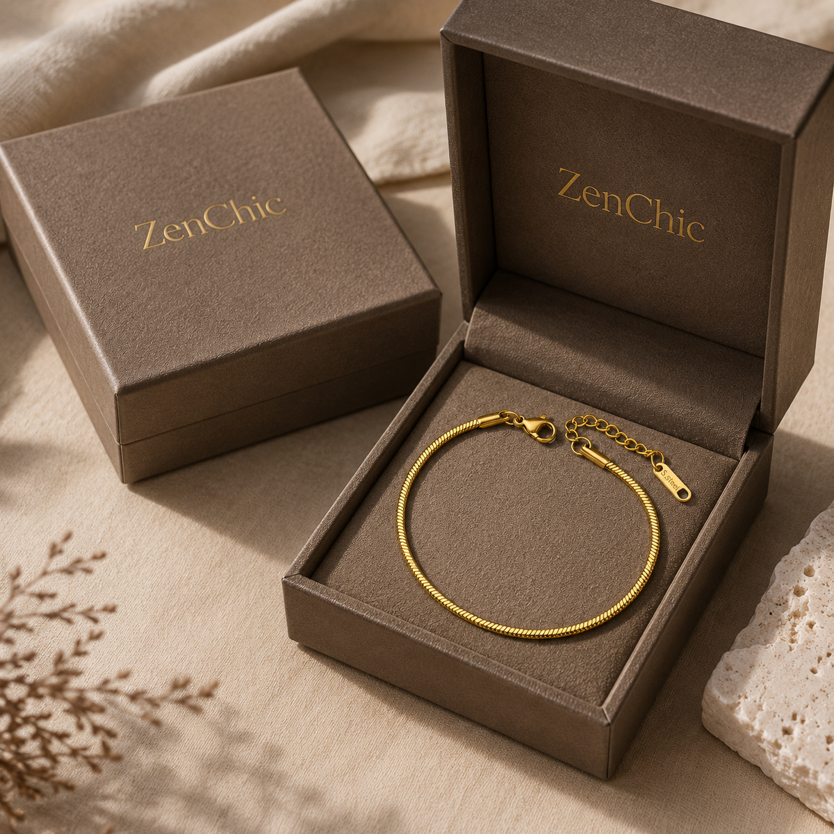 Bracelet Chaîne Carrée Fine Acier Inoxydable — Box Chain Minimaliste Homme Femme, Bijou Hip-Hop Doré Argenté