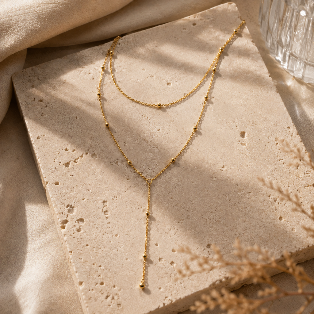 Collier Y Femme Plaqué Or — Chaîne Fine Longue Pendentif | [Zenchic]
