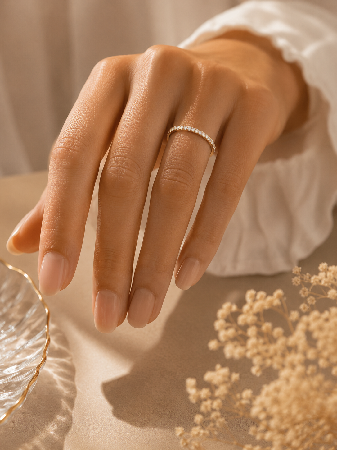 Bague Fine Femme Zircon Brillant | Anneau Minimaliste — ZenChic
