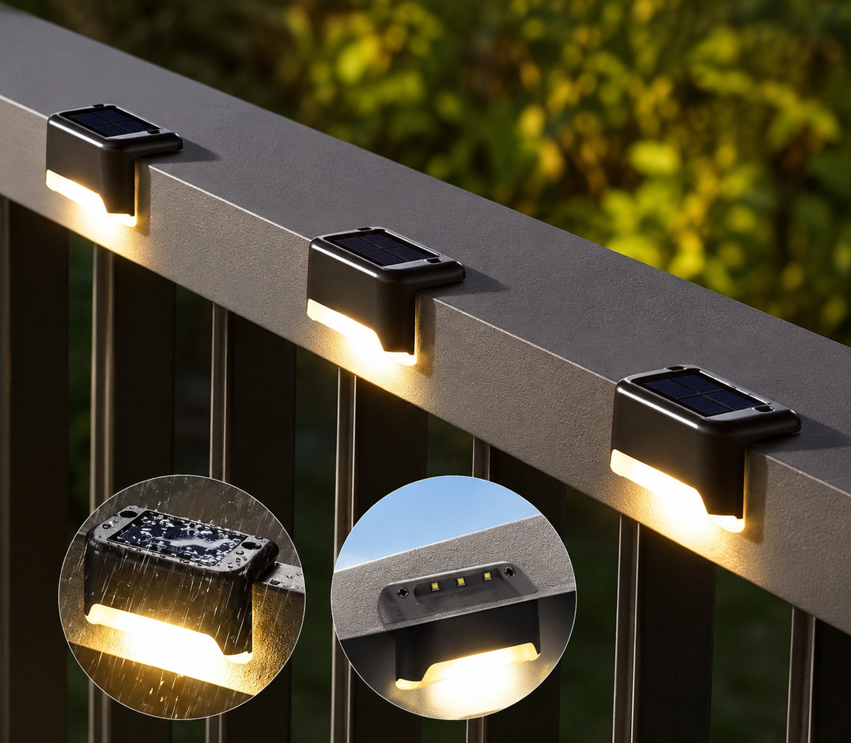 Lampes Solaires d'Extérieur Étanches – Éclairage LED sans Fil pour Escaliers, Terrasse & Jardin (Lot de 4/8/12)